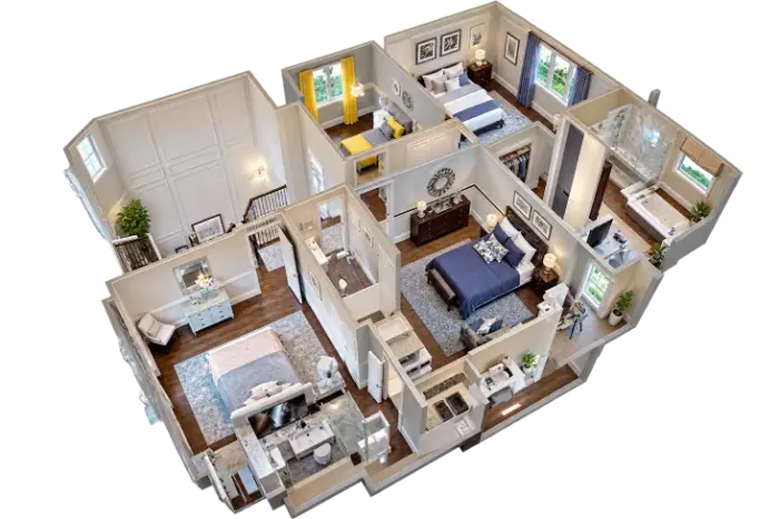 3D property scan model showing an interior floor layout