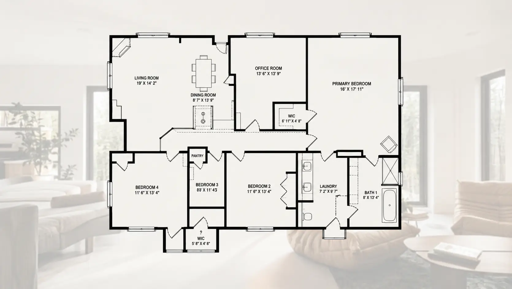 Schematic floor plan of a residential property